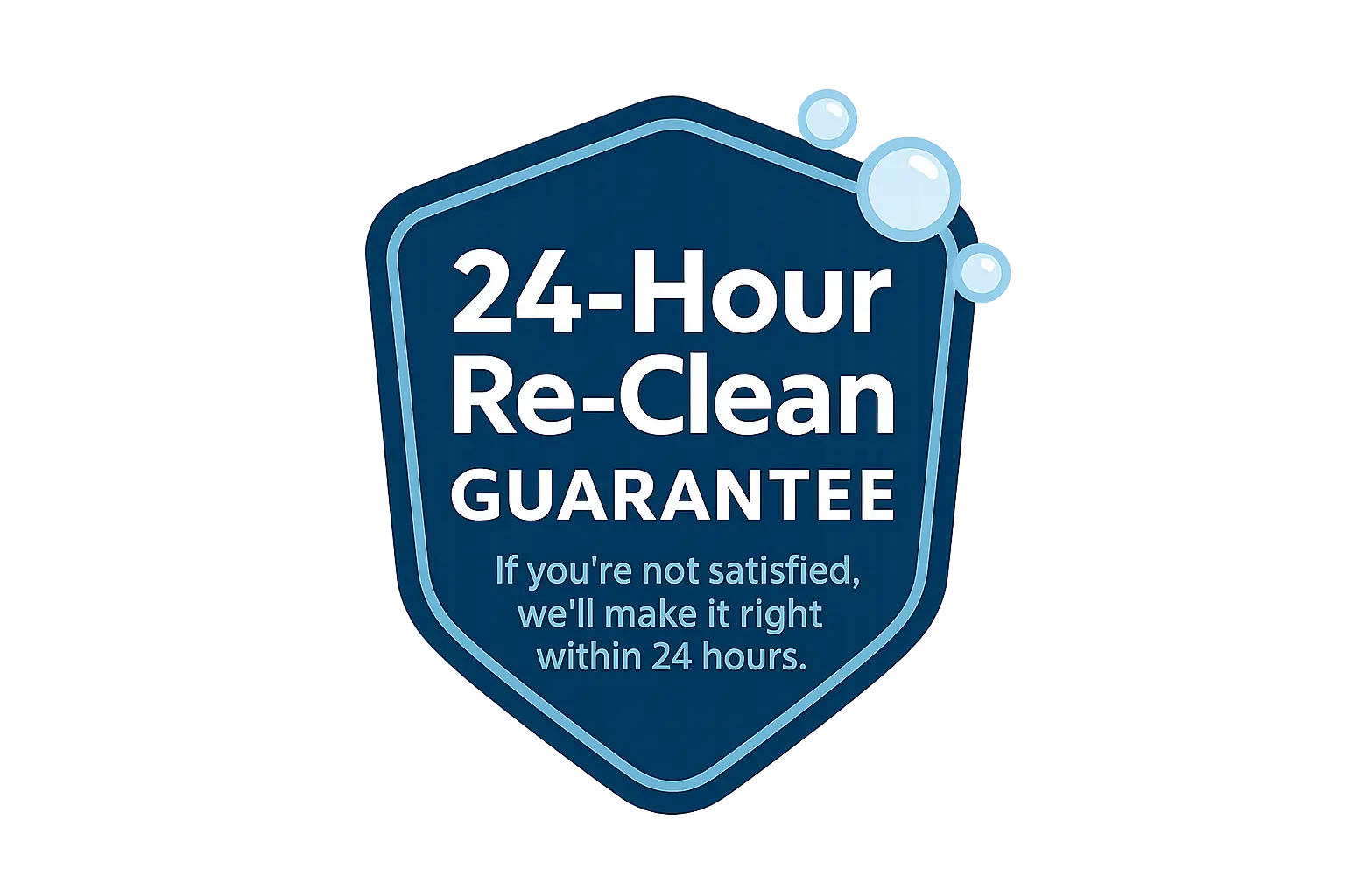 Long Island Maids 24-Hour Re-Clean Guarantee badge