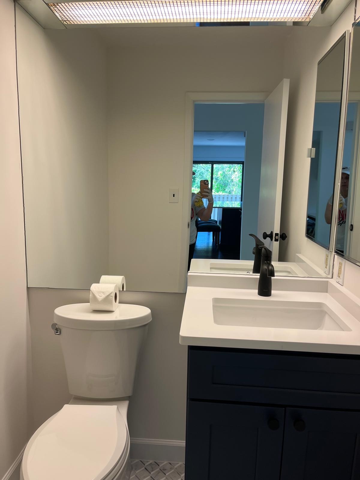 Post-renovation bathroom cleaning by Long Island Maids